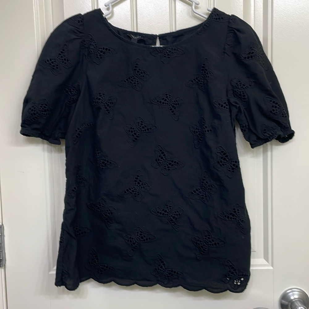 Talbots short sleeve butterfly‎ blouse
